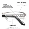 Large Frame Multifocal Glasses Men Square Metal Photochromic Reading Glasses Blue Light Blocking Eye Protection Eyeglasses 2