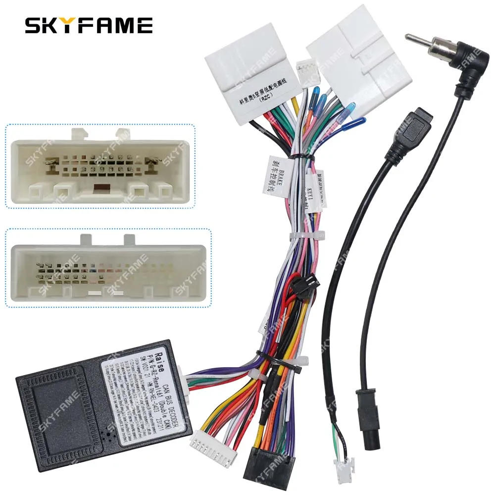 Car 16pin Wiring Harness Adapter Canbus Box Decoder Tesla Android Radio Power Cable for Renault Koleos Clio 5 G-RZ-RenaIt61