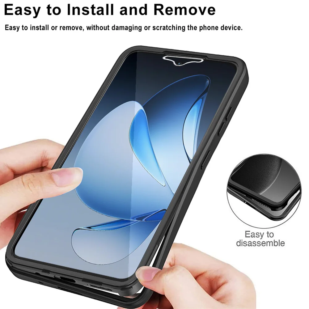 360° Full Protective Transparent Shockproof Case with PET Soft Screen Film