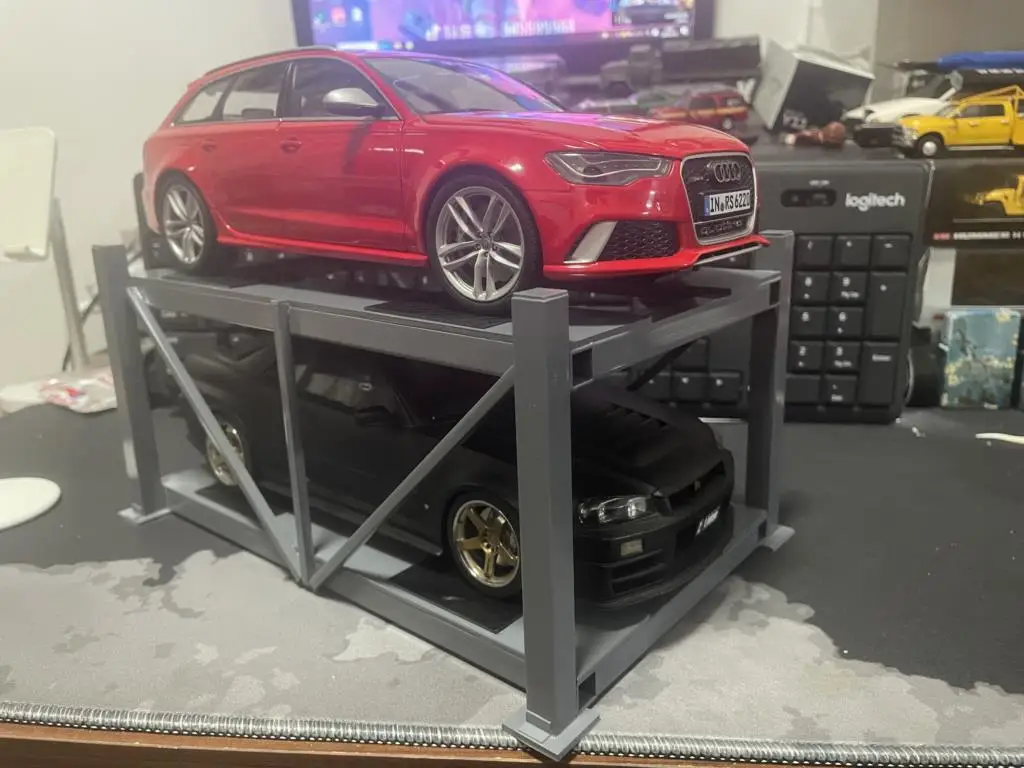 1/18 1/24 1/43 1/64 Car Parking Rack Lift Model Garage Scene Model 2