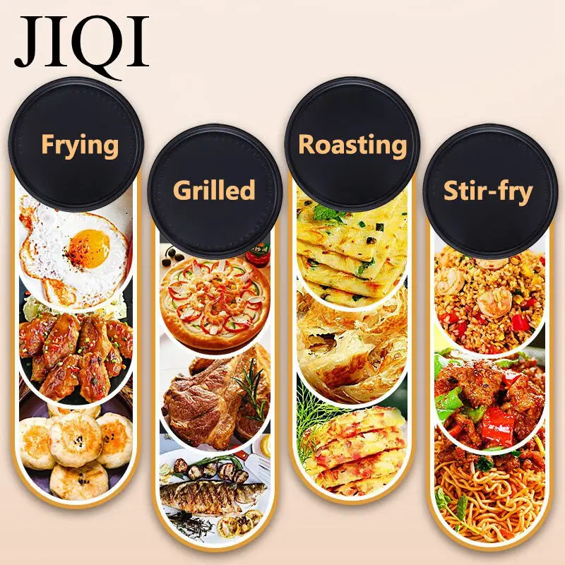 30CM Diameter Baking Pan Double side Heating Non-stick Barbecue Grill Pizza Cake Scone Baking Tools Fish Steak Frying Machine 5