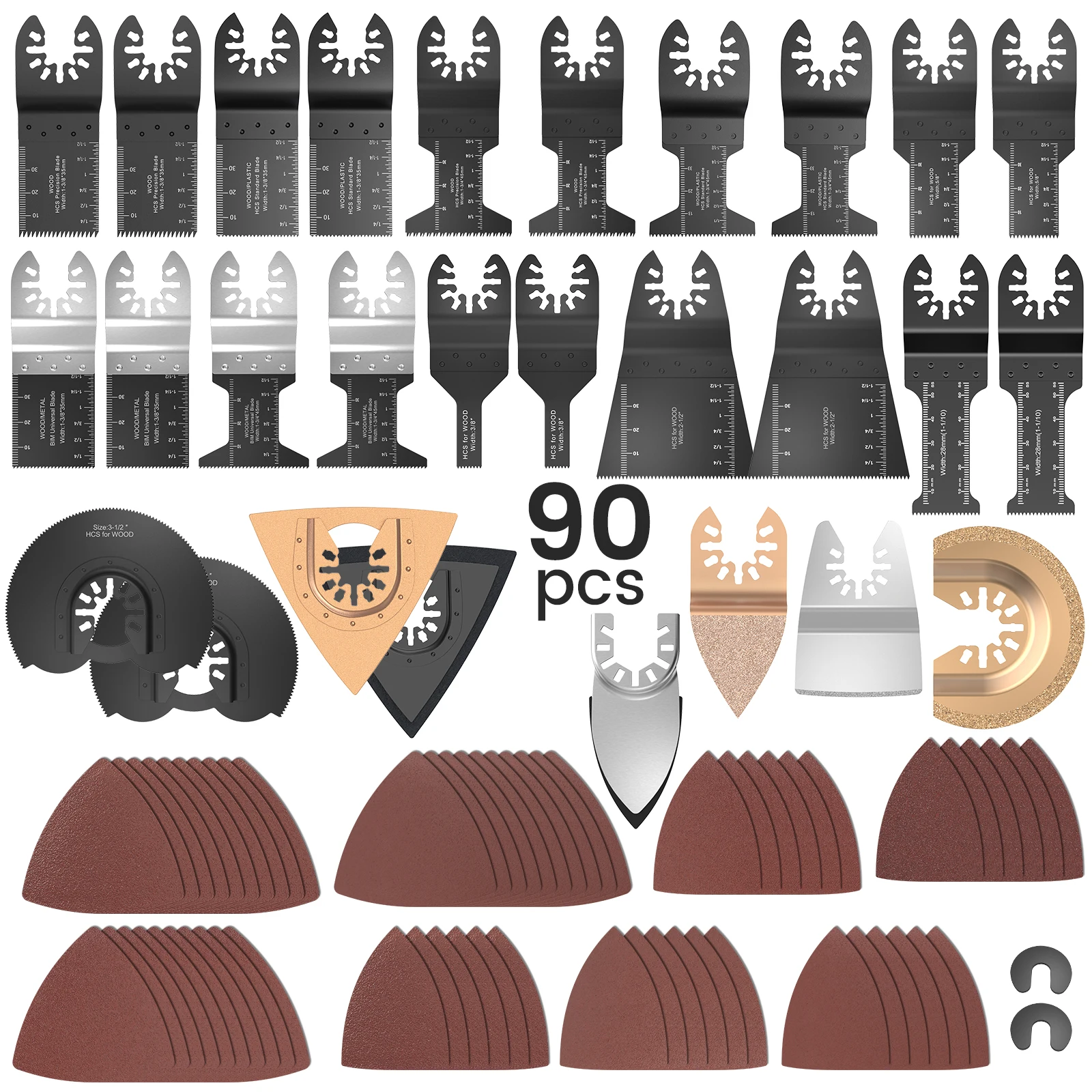 90Pcs Multitool Blades Multi Function Saw Blades Oscillating Blade Bi