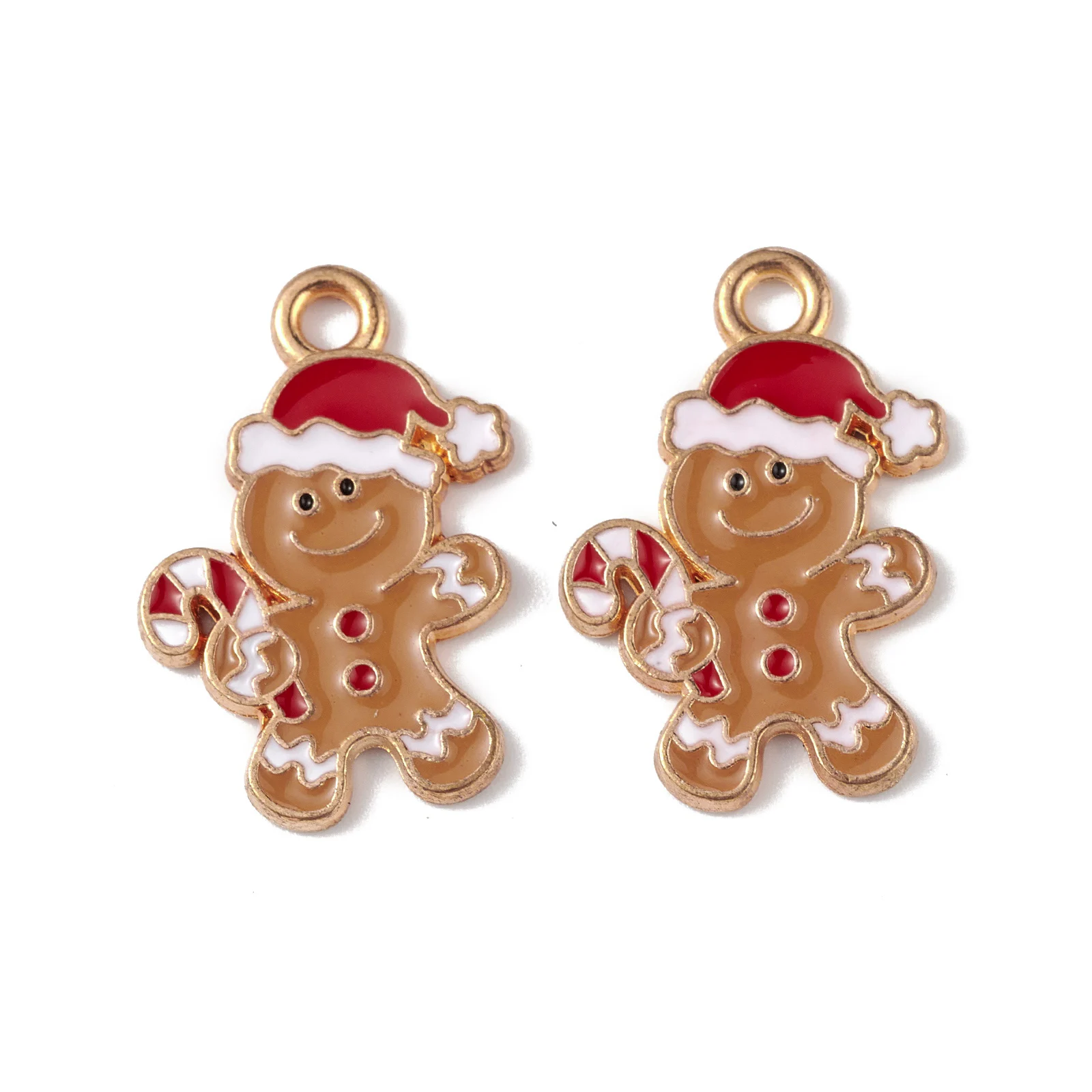 

20pcs Colorful Christmas Series Enamel Charms Gingerbread Man Tree Small Pendant Xmas Gifts DIY Handmade Jewelry Making Finding