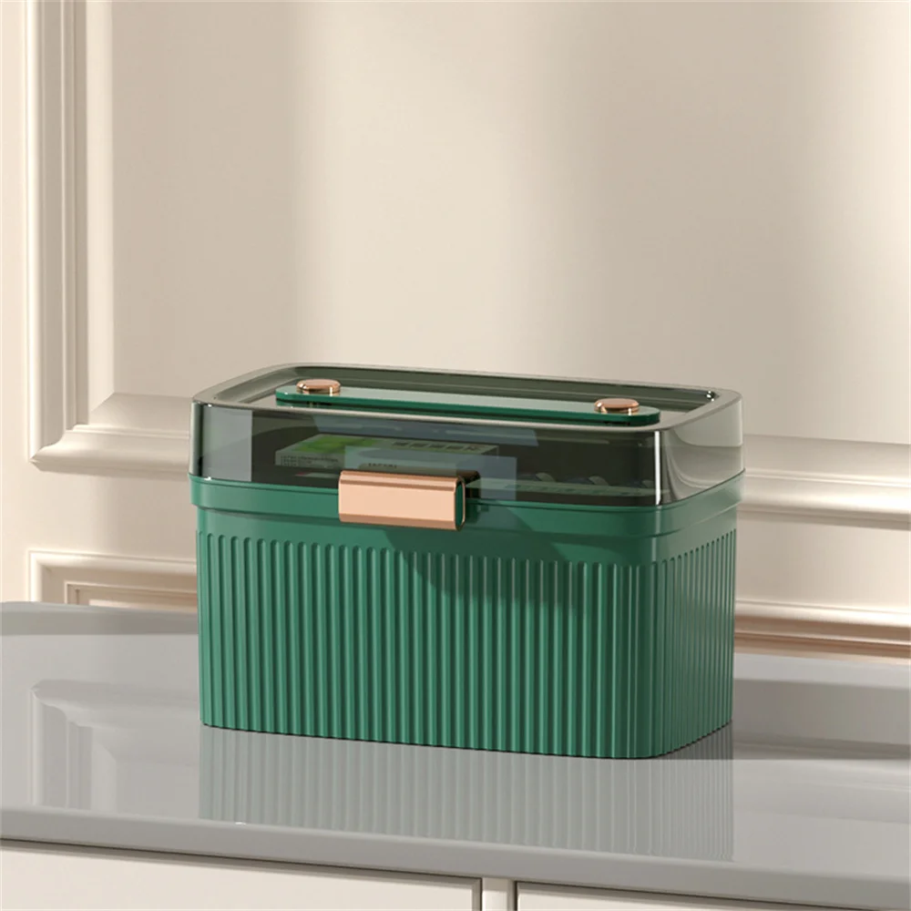 Portable First Aid Kit Storage Organizer Box Plastic Multi-Functional Family Emergency Box with Handle Medicine Chest Tools