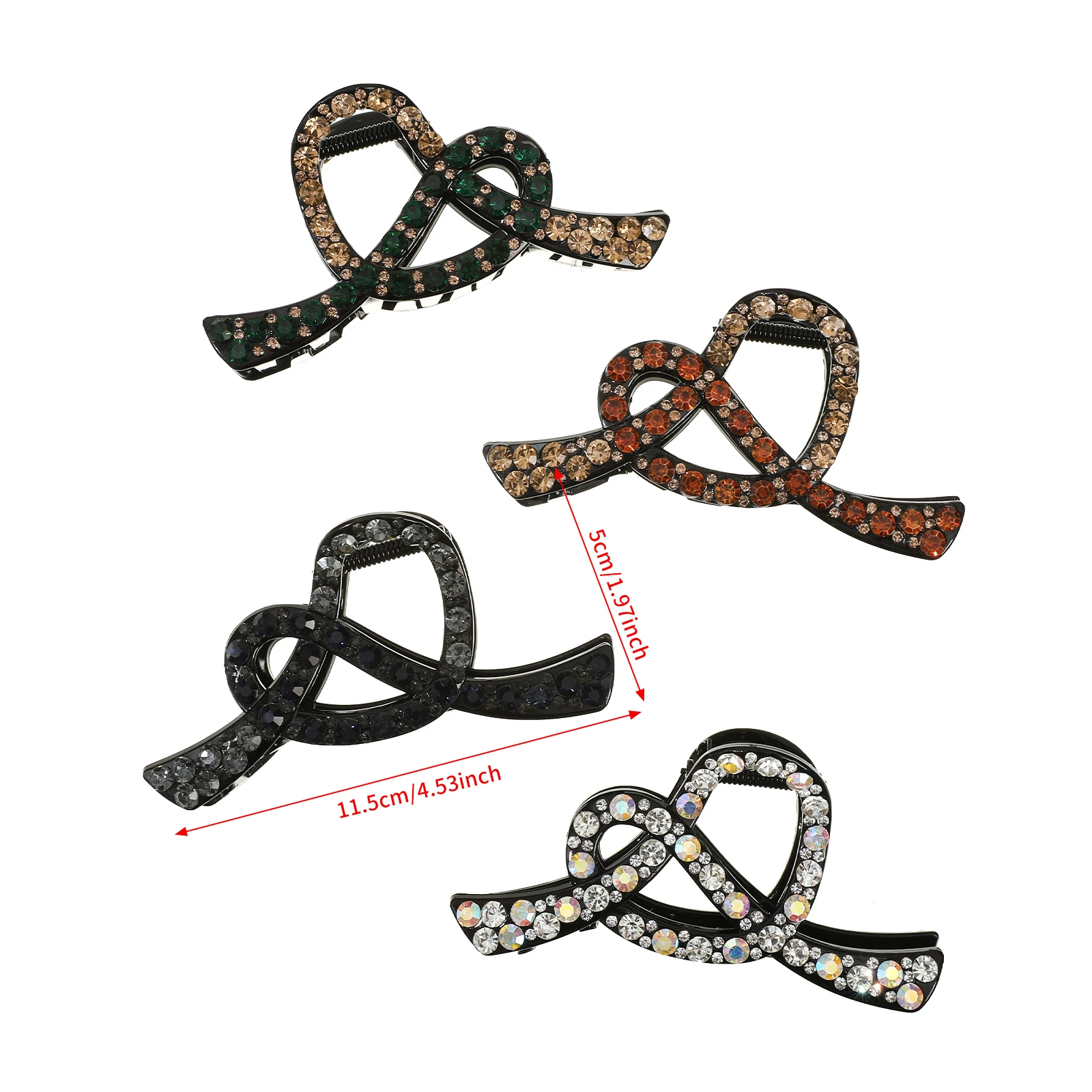 1pc Ladies' Rhinestone Hair Claw Crab Hairpin Crystal Hair Clips Barrettes Girls Hairgrip Headwear Ponytail Hair Ornaments