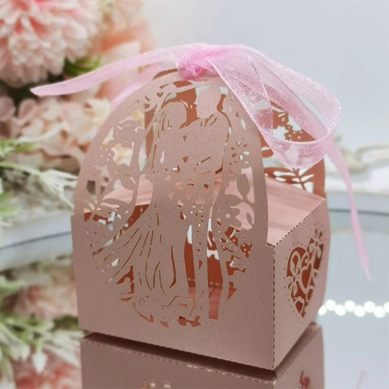 

50/100pcs Bride & Groom Candy Box For Wedding Packaging Gift Boxes Wedding Mariage Anniversary Party Decoration Supplies Favor