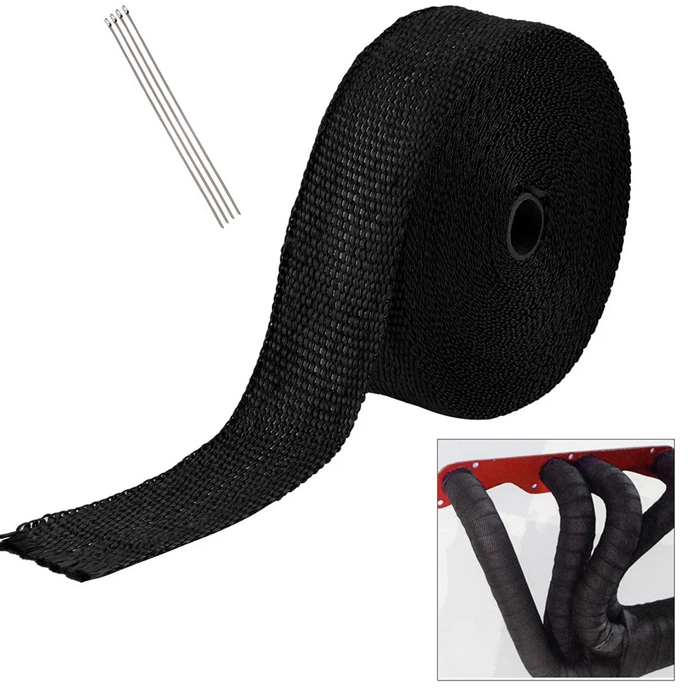 

Exhaust Heat Wrap High Temp Heat Insulated High Temperature Downpipe Shield Tape Resistant For Motorcycle Car Water Heater