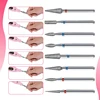 10Pcs Diamond Milling Cutter For Manicure Electric Nail Drill Bits Accessory Pedicure Machine Nail File Gel Remover Tool 2