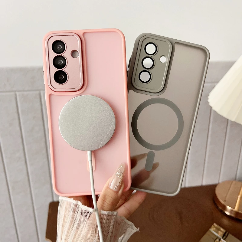 Luxury Matte Magnetic Wireless Charging Case Cover