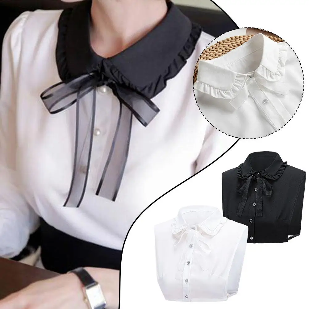 

Womens Detachable Fake Collar Solid Color False Collars Sweater Shirt Accessories Half Women Collars Blouse Top Clothes Fak J4J9