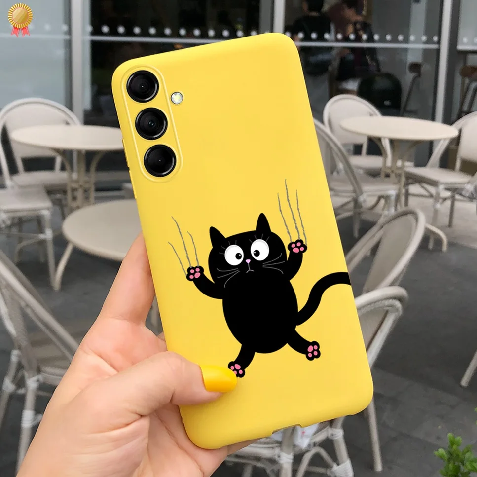 For Samsung F54 5G Cases Cute Cartoon Shockproof Black Pink Silicone For Samsung Galaxy F54 F54 5G Phone Case Bumper Funda