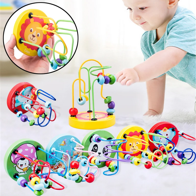 

Toddler Educational Round Beads Baby Toys Cribs Stroller Bed Mobile Montessori Kids Toys For Newborns Maze Math Children Gifts