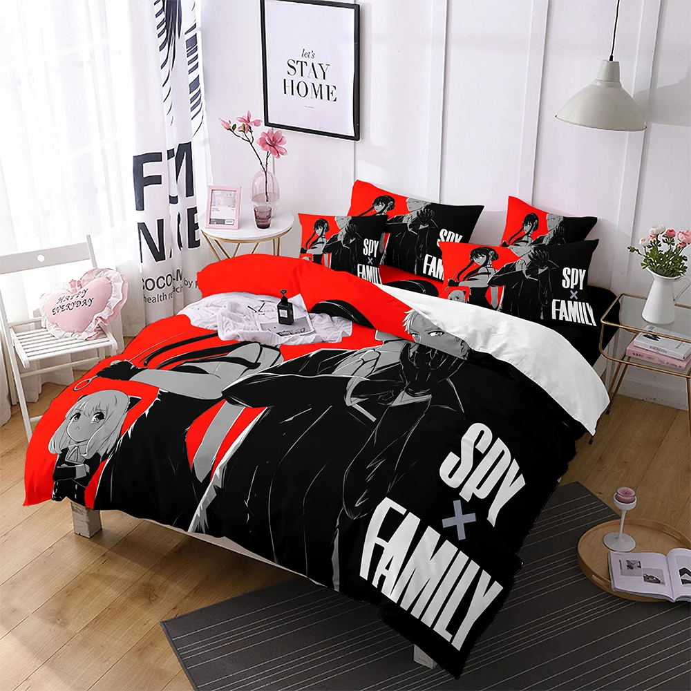 acsefire Anime Spy x Family Printed Bedding Set, Anya Forger Soft Duvet  Cover & Pillowcases, 2-Piece Sets - Single (#1 135 cm x 200 cm)