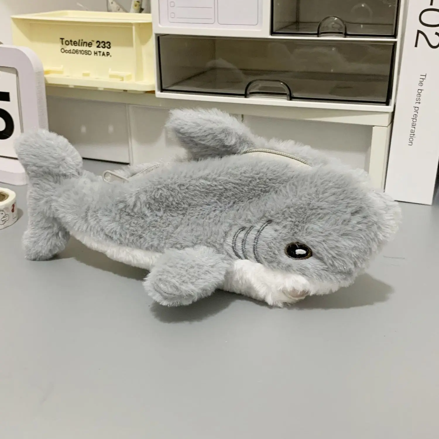Plush Shark Pencil Case 1 Pcs Student Stationery Organizer Pouch School Supplies
