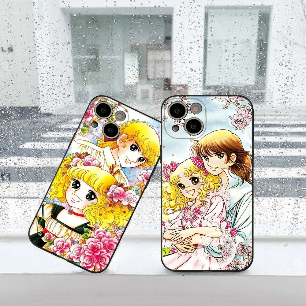 Per Iphone 13 Anime Manga Candy Phone Case Per Iphone 14 12 11 Xs X 8 7 14 Plus 12 Mini Pro Max Se 2022 Soft Black Phone Cover