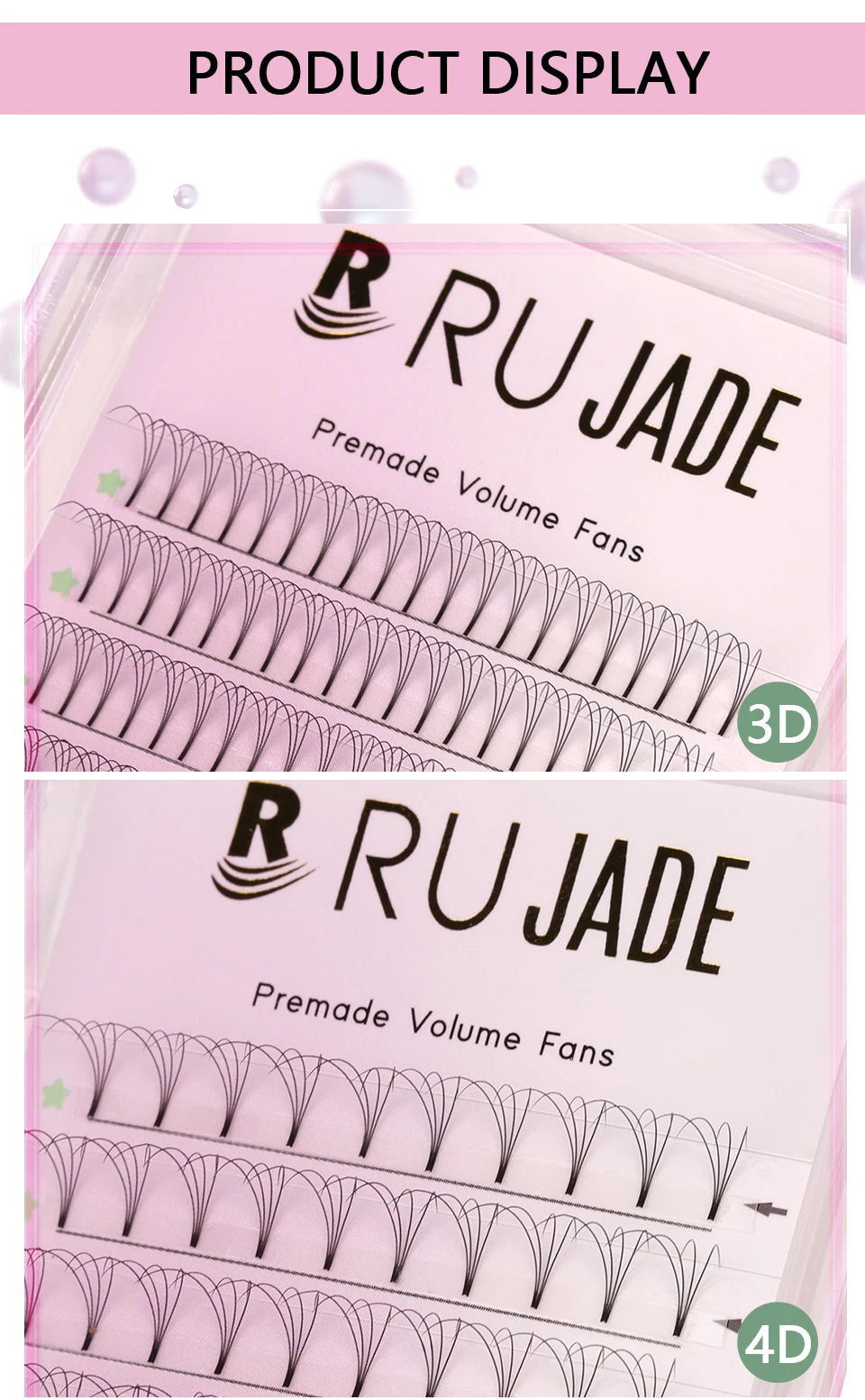 Vorgefertigte, breite Fächer mit kurzem Stiel, 3D, 4D, 5D, 6D, individuelle Wimpernverlängerung, künstlicher Nerz, weich, natürlich, vorgefertigt, russisches Volumen-Make-up – Detail 8