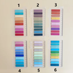 Set of 6 Transparent Sticky Notes - Self - Adhesive Bookmarks and Annotation Tabs, Cute and Clear Stationery (6Packs)