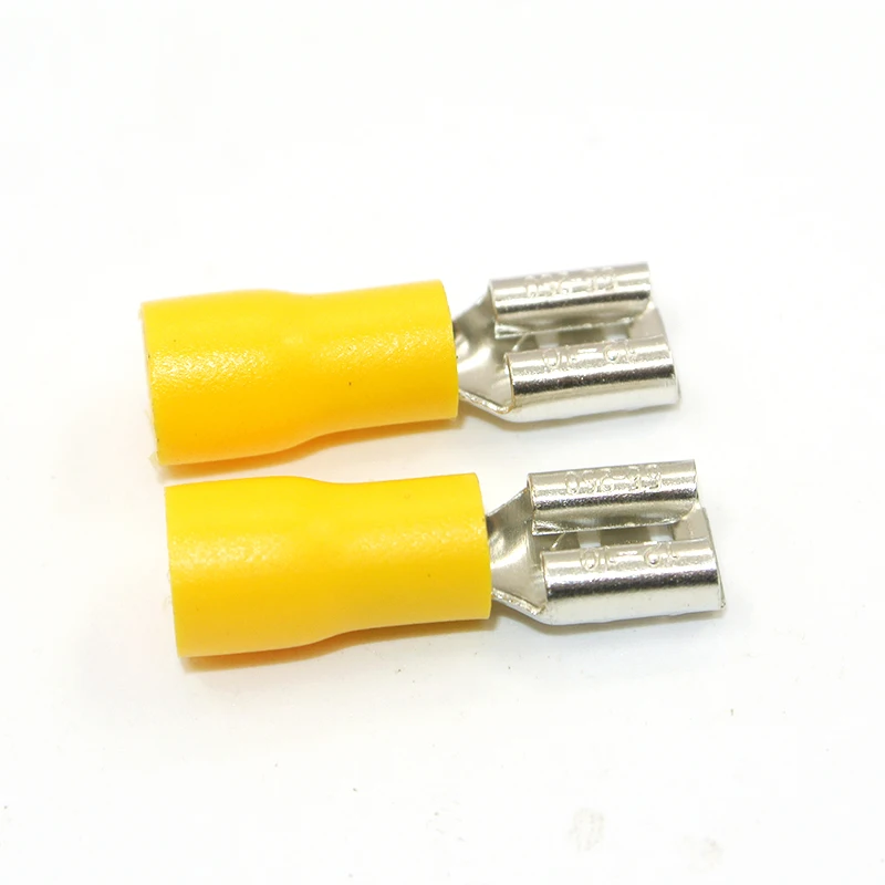 

1000PCS 12-10AWG 6.3mm 1/4" Female Male Yellow Spade Wire Connector Crimping Terminals Electrical Crimp Terminal