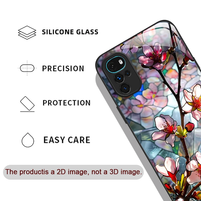 Orchid Lotus Bloom Tempered Glass Phone Case with Large Petals Design