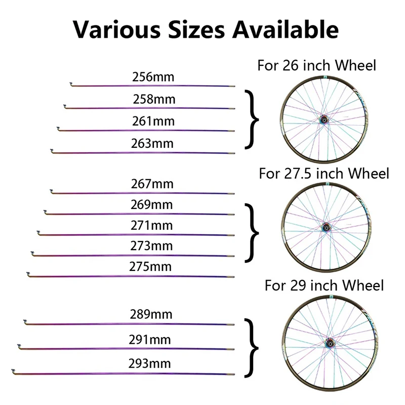 8pcs Stainless Spokes Wire Nipples For 26 /27.5/29 Inch Road Mtb Bicycle Wheel Colorful Bike Niples SS Rays High Strength