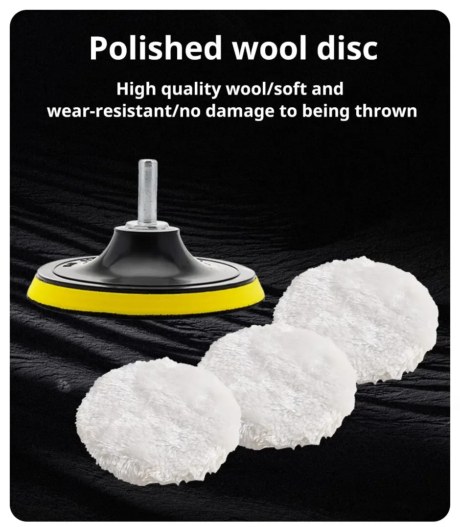 Car Polishing Pad 5Pcs 3 Inch Polishing Kit Car Waxing Sponge Disk Wool Wheel Auto Paint Care Polisher Pads Gadget