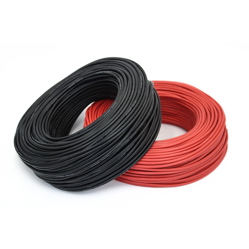 KEPOHK Cable De Silicona Resistente Al Calor 2M 12AWG 11 10 13 14 15 16awg 17 18 20 AWG Alta Temperatura 200 ° C Resistencia Al Frío -60 ° 10AWG Rojo Y Negro