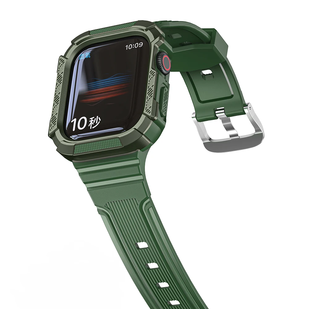 Silicone Case + Strap for Apple Watch 8 7 45mm 41mm Sport Smartwatch Bracelet Wristband for 6 5 4 SE 44mm 40mm 3 42mm 38mm Band