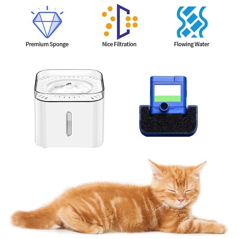 10pcs Pet Drinking Sponge Filter Water Dispenser For Cats And Dogs Healthy Sponge Filter Pet Drinking Fountain Accessories
