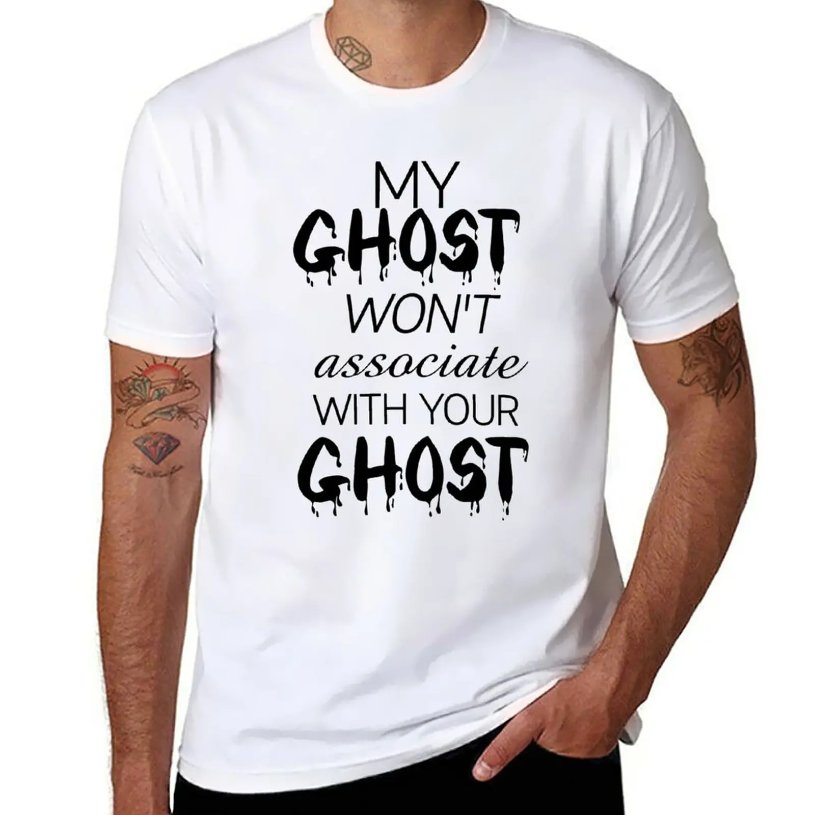 

Six of Crows-Inspired My Ghost Won't Associate With Your Ghost T-Shirt for a boy slim fit t shirts for men