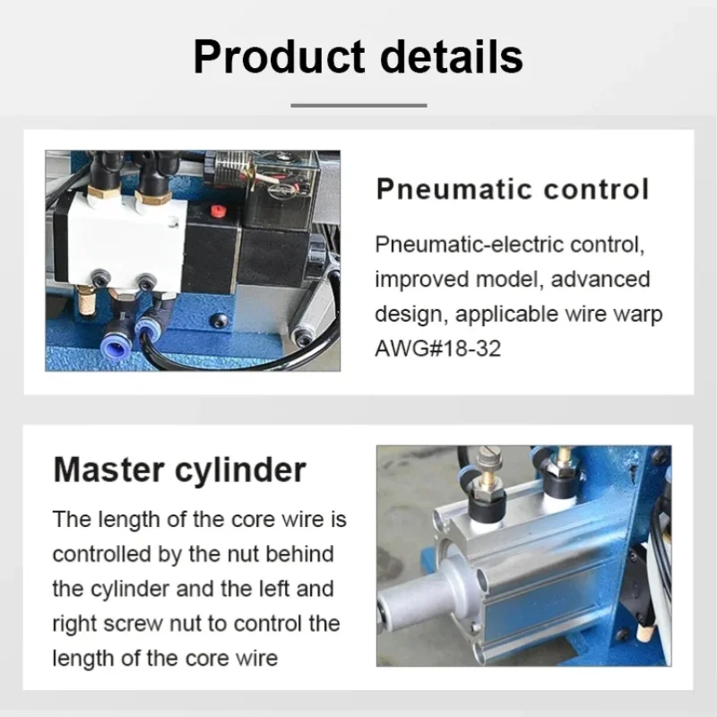 BORX 공압 자동 와이어 스트리핑 기계, 케이블 트위스트 필링 기계, 3-25mm 스트리핑 길이 220V, 110V, 3F, 3FN, 4F, 4FN