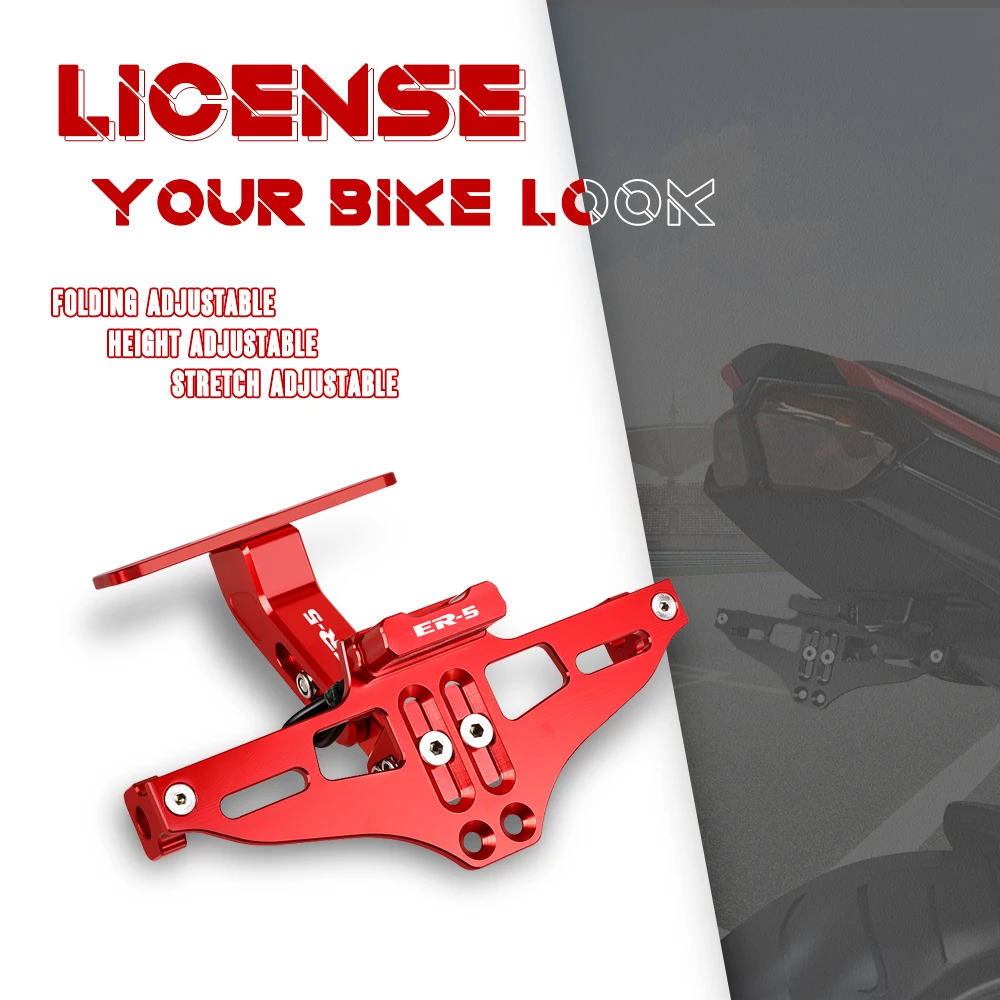 

Motorcycle License Plate Bracket Holder with LED Light Indicator For Kawasaki ER5 ER 5 ER-5 1996 1997 1998 2004 2005 2006 2007