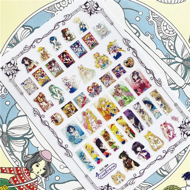 TSC-119 TSC-282 TSC-130  Japanese hot blooded anime 3D Back glue Nail Art Stickers Decals Sliders Nail ornament decoration TSC-164