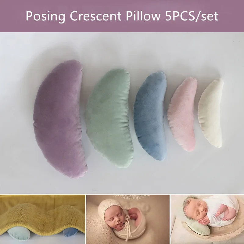 

❤️Newborn Photography Accessories Posing Crescent Pillow 5Pcs/set Baby Photo Auxiliary Props Studio Infant Shoot Accessory