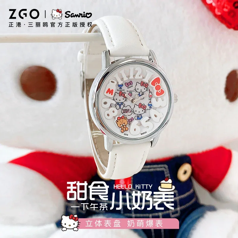 

Простые светящиеся высококачественные кварцевые часы Sanrio для девочек, милые Мультяшные часы Hello kitty, водонепроницаемые часы для студентов, подарок для девушки