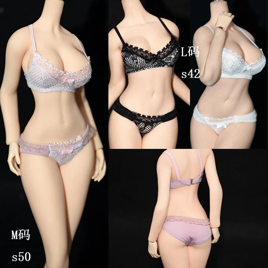

1/6 Women Ultrathin Sexy Lace Bra Hollow Embroidery Underwear Set Clothes Suit For 12inch Female Soldier Action Figure Body
