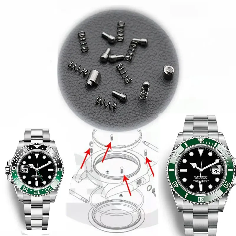 Steel Bezel Click Springs and Balls Set for RLX Submariner Watch Parts