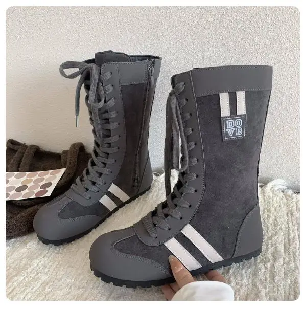 2025 Adult Vintage Maillard Ins New Boxing Boots Spring Lace Up