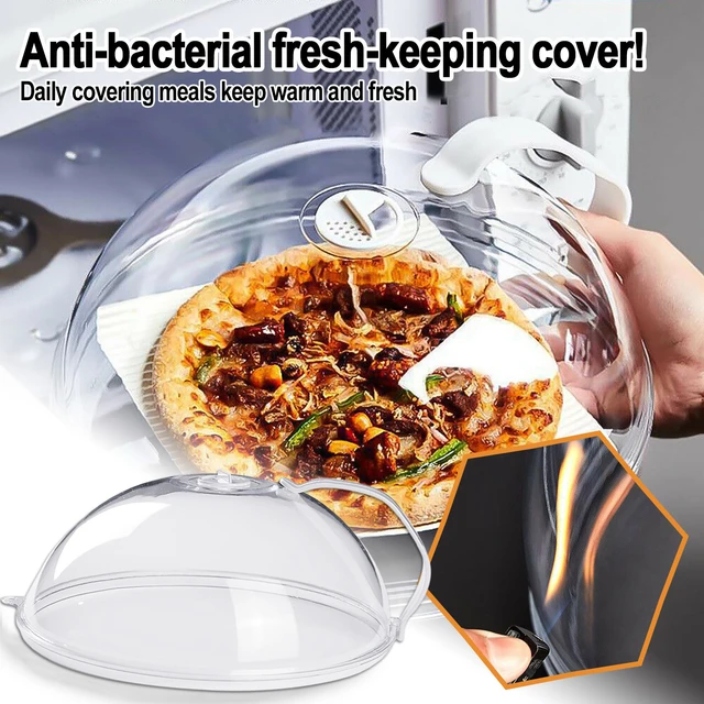 Plastic Microwave Plate Cover Clear Steam Vent Splatter Lid Food