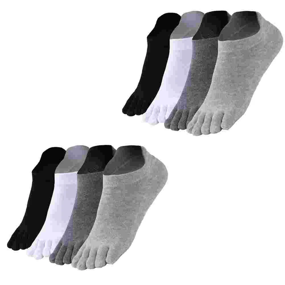 

4Pairs Simple Split Toe Socks Creative Durable Five-toed Socks Men Socks
