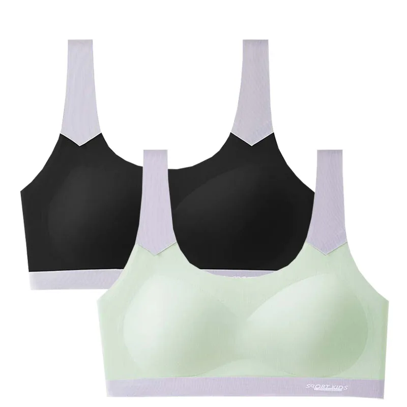 2 stücke Dünne Mädchen Trainings Bhs Student Weste Unterwäsche Kinder Bralette Jugendliche Atmungsaktive Tops Teenager Kind Sport Bhs M-2XL – Detail 8