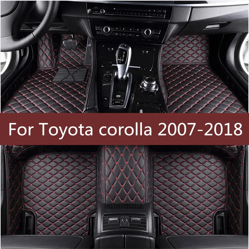 

Car Floor Mats Flash Mat Leather Custom Foot Pads Automobile Carpet Car Cover For Toyota corolla 2007-2014 2015 2016 2017 2018