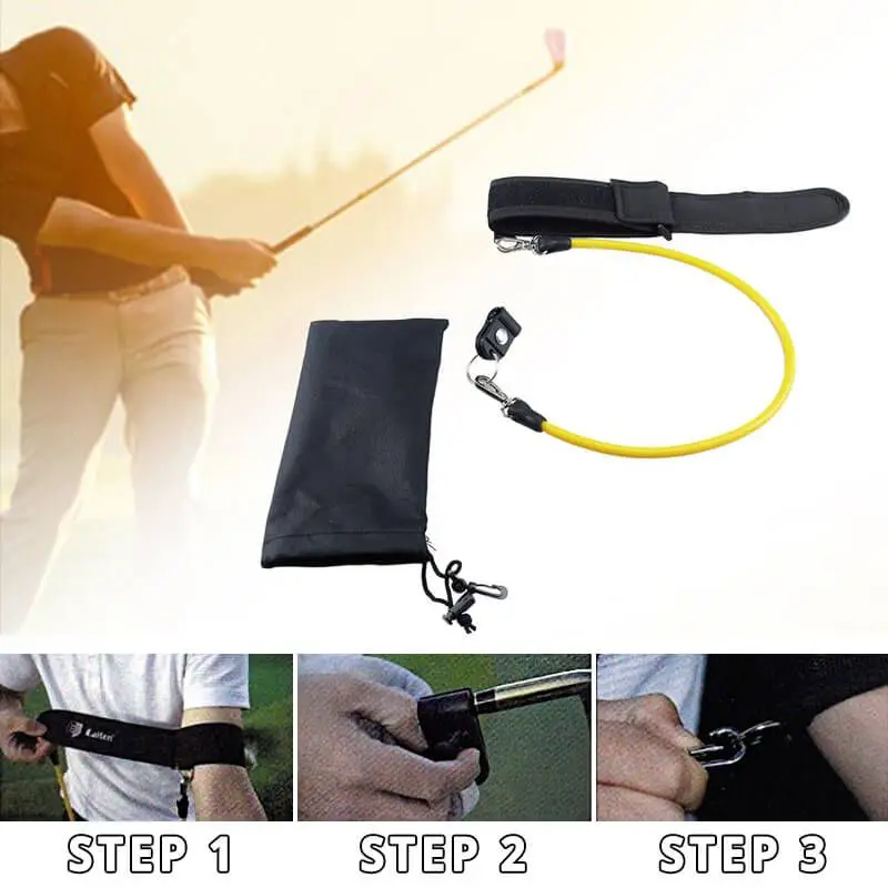 Golf Trainer Helper Golf Swing Exerciser Tension Belt Band Golf Swing Trainer Strength Trainer Action Supplies Golf Club Correct