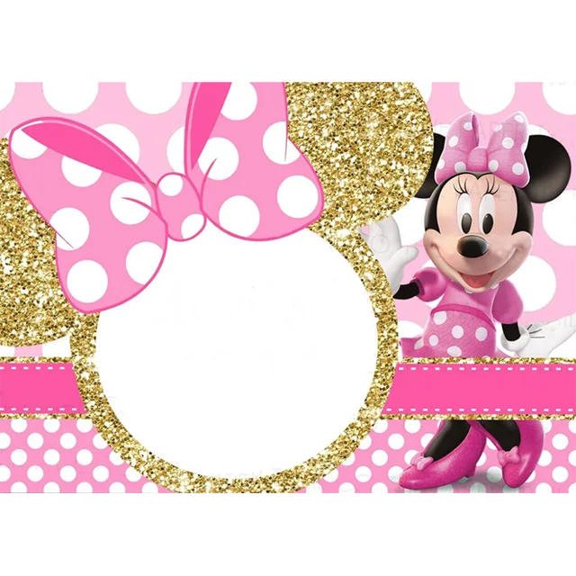 Disney Pink Gold Glitter Minnie Mickey Mouse Backdrop Photography Birthday  Background Party Supplies Boys Girls Decoration - Backgrounds - AliExpress