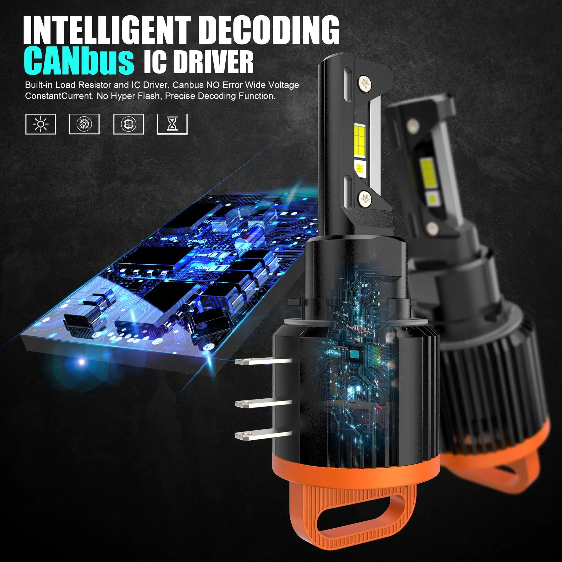 하이 퀄리티 자동차 액세서리 LED 헤드 램프 전구, 할로겐 및 크세논 LED 램프 전구, 자동차 주간 주행 전조등, H15 라이트, 12V