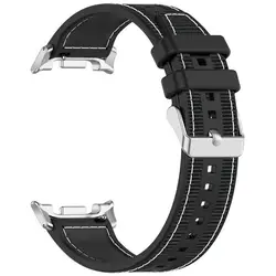 Silicone Nylon Sports Replacement Watchband Bracelet for Watch 8 Classic (Black)