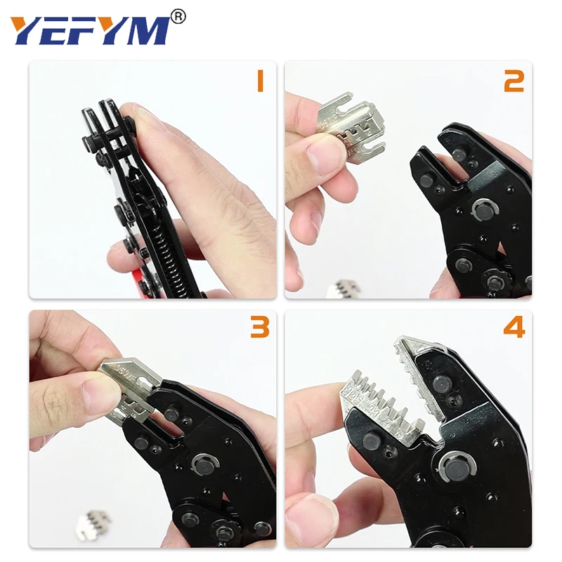 SN-X Quick replaceme of jaw crimping pliers for TAB 2.8 4.8 6.3 plug insulation tube terminal tools (jaw width 4mm/pliers 190mm) 6