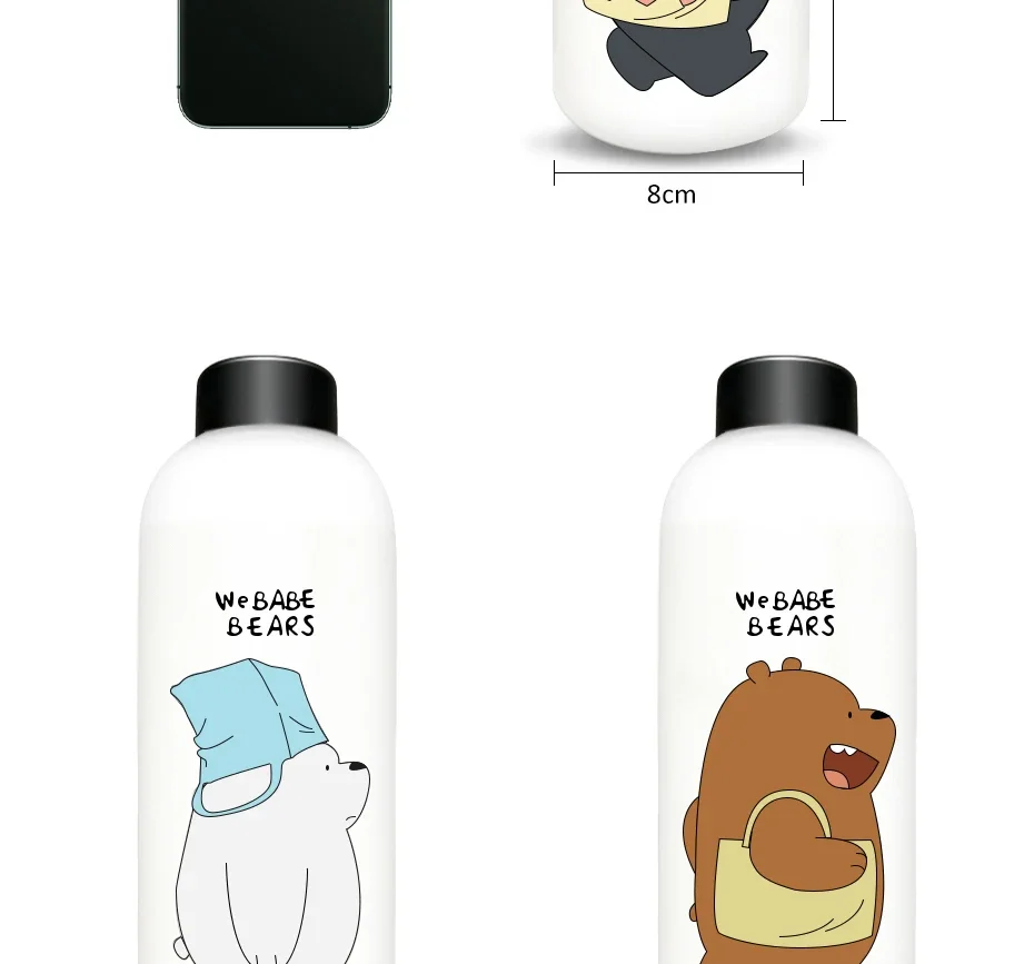 Description Picture 4 of item1000ml Water Bottles Cute Panda Bear Cup With Straw Transparent Cartoon Water Bottle Drinkware Frosted Cup Leak-proof