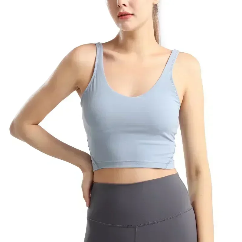 Lemon U-Back Workout Gym Yoga Bras Women Racerback Tank Sexy Sports Sleeveless Shirt Loose Athletic Tops
