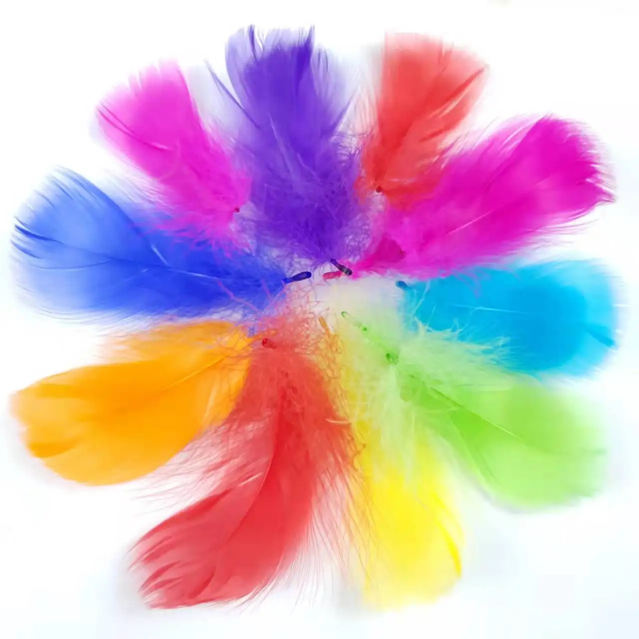 Natural Goose Feathers 100-500PCS Colored Decorative Handicraft Home Decoration Wind Catching Net Craft