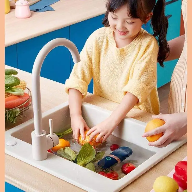 Cordless Fruit Vegetable Washing Machine Capsule Shape Portable Wireless Fruit Food Purifier Household Food Cleaner Machine